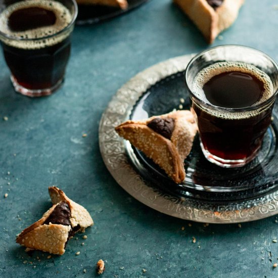 Chocolate Tahini Hamantaschen