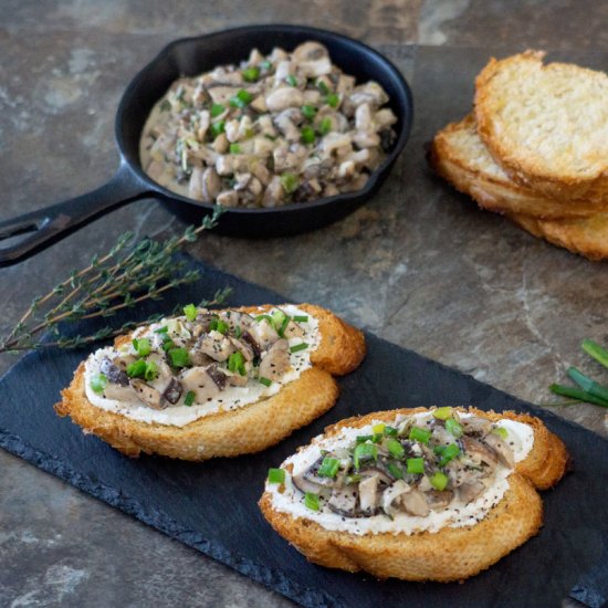 Mushroom Whiskey Crostini