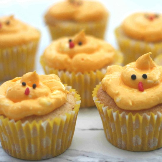 Easter chick cupcakes