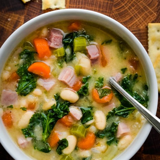 Ham Kale Northern Bean Soup