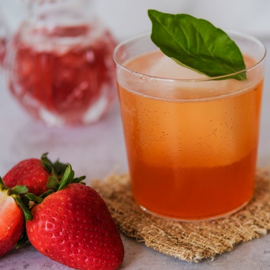 Strawberry Basil Smash Cocktail