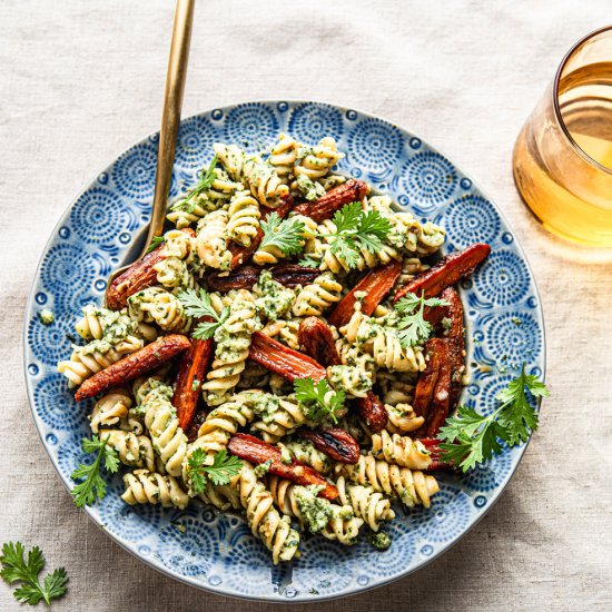 CILANTRO PESTO PASTA (gf + vegan)