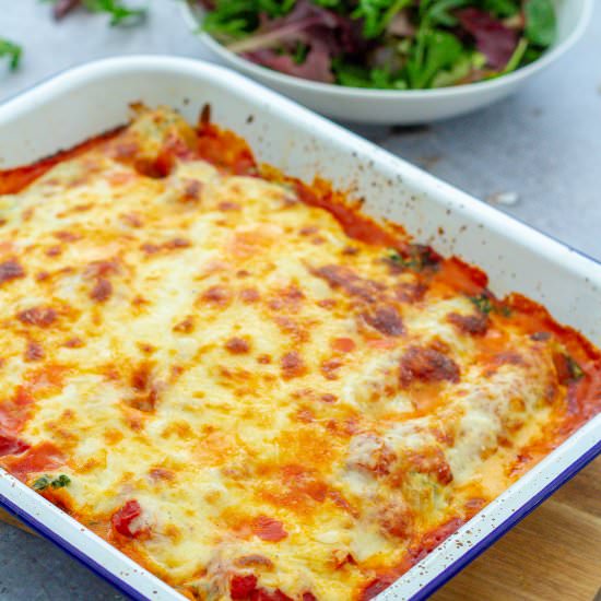 Easy Spinach and Ricotta Cannelloni