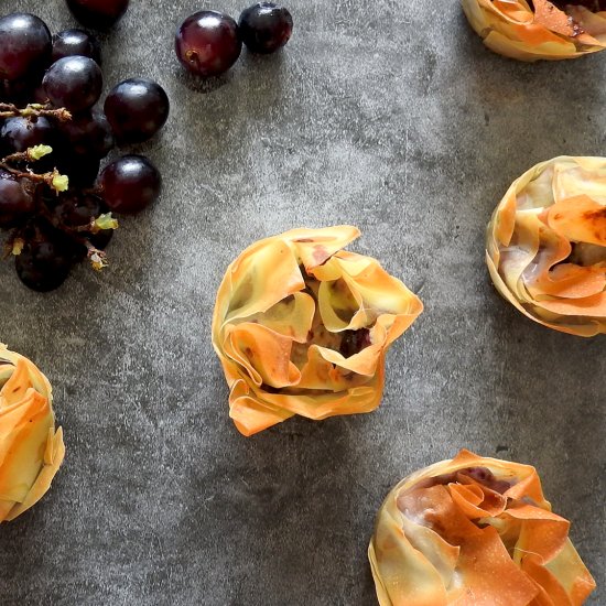 Stilton & Grape Filo Tarts