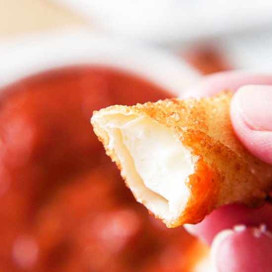 Wonton Wrapped Mozzarella Sticks