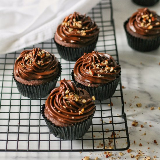 Chocolate ganache cupcakes