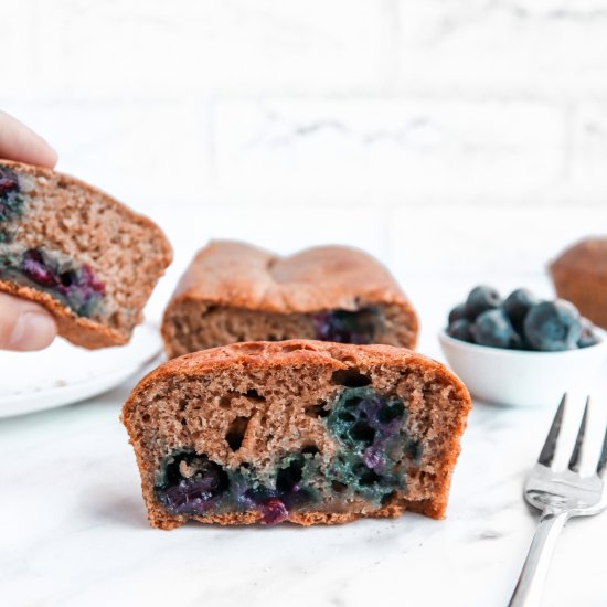 Vegan Banana bread with blueberries