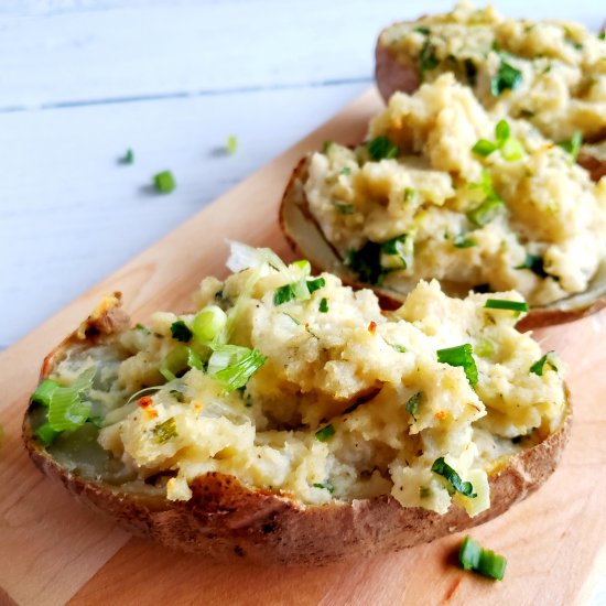 Garlic Chive Twice-Baked Potatoes