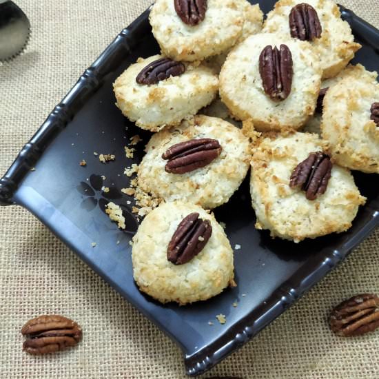 Coconut and Pecan Cookies (Eggless)