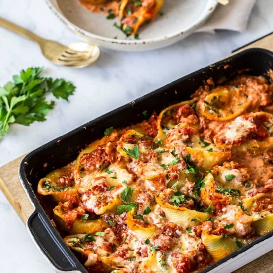 Spinach and Ricotta Pasta Shells