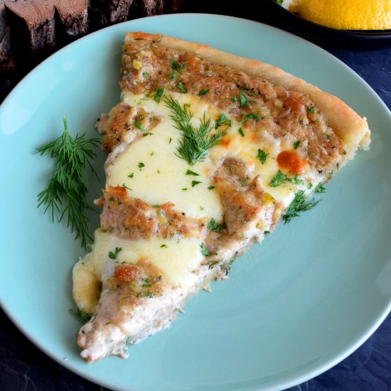 Tuna Pizza with Lemon and Dill