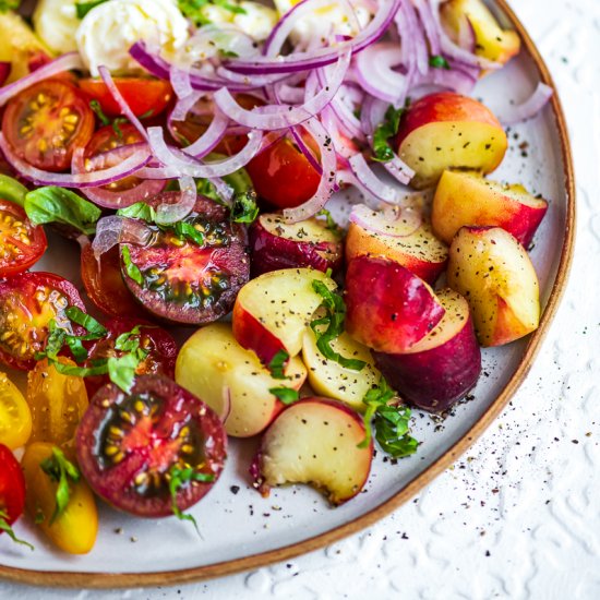 Donut Peach and Tomato Salad