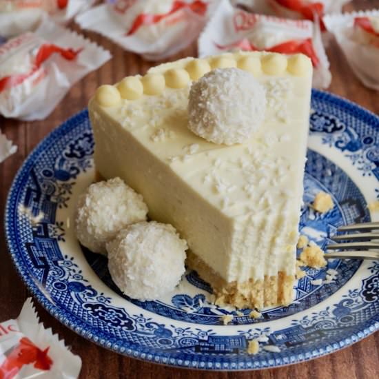 white chocolate coconut cheesecake