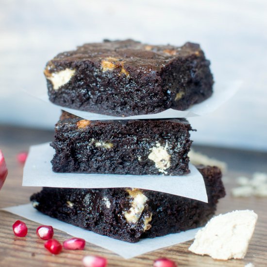 Brownies With Halva & Pomegranate