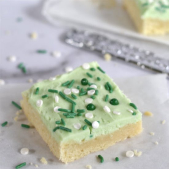 Vanilla Mint Sugar Cookie Bars