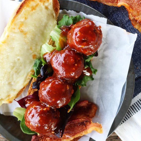 Bacon Bourbon Meatball Subs