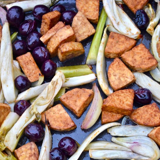 Roasted Grapes, Fennel & Tempeh