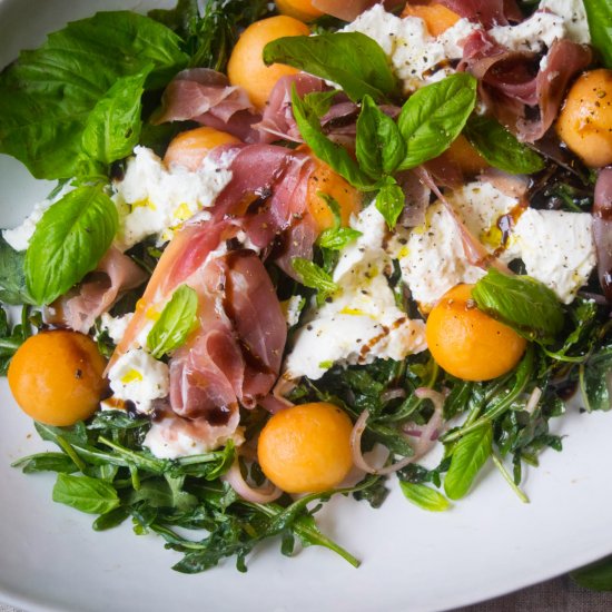 Prosciutto Melon Salad with Burrata