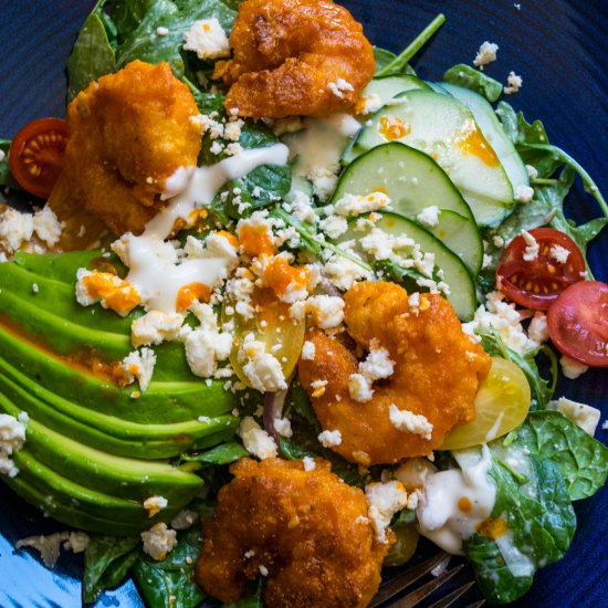 Crispy Buffalo Shrimp Salad