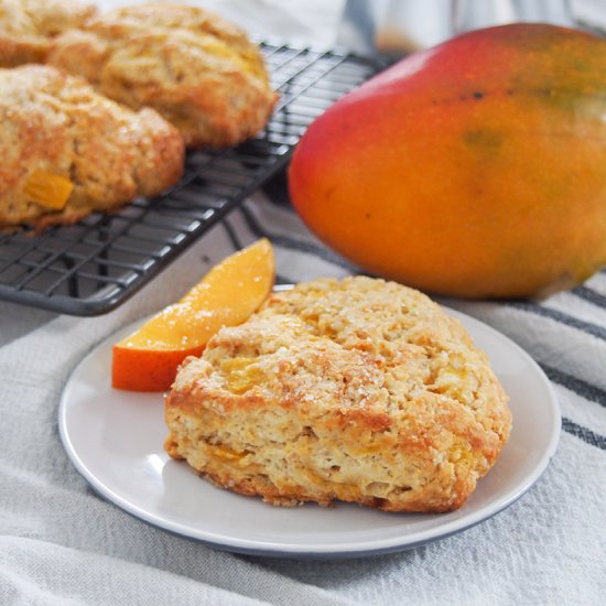 Coconut mango scones