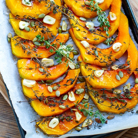 Roasted Kabocha Squash With Garlic