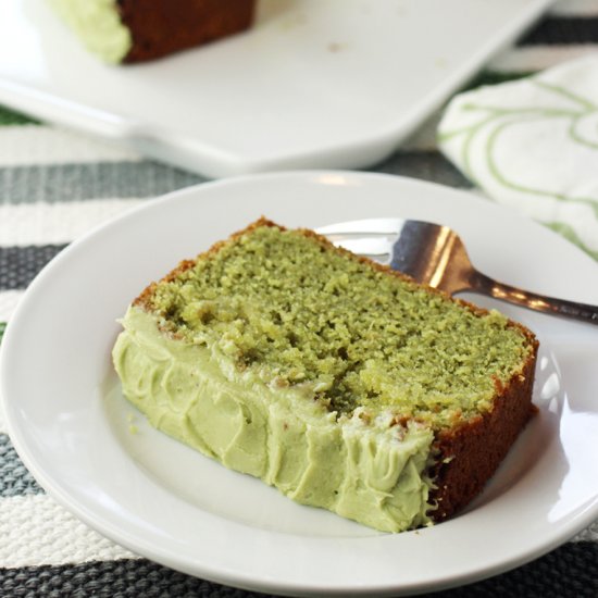 Matcha and lemon loaf cake