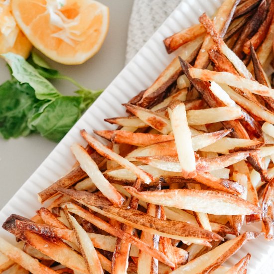 Oven Roasted Fries with Basil Aioli