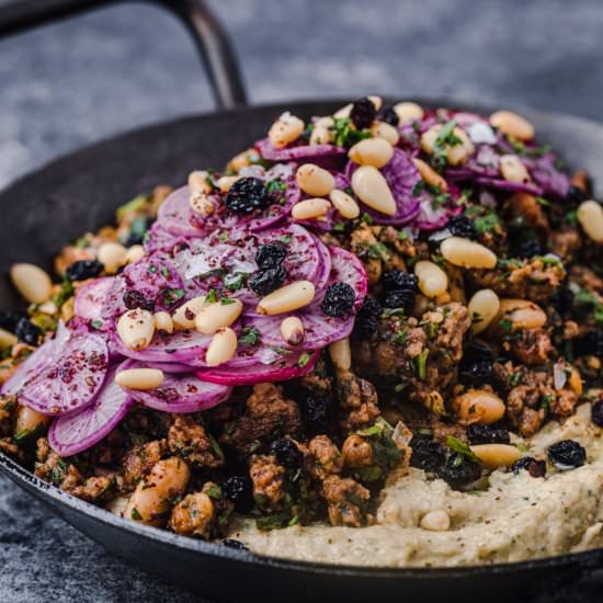 Hummus with Ground Lamb