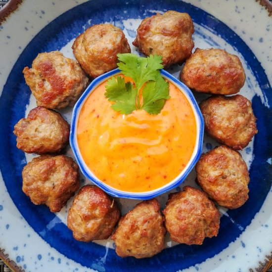 Meatballs with Gochujang Mayo