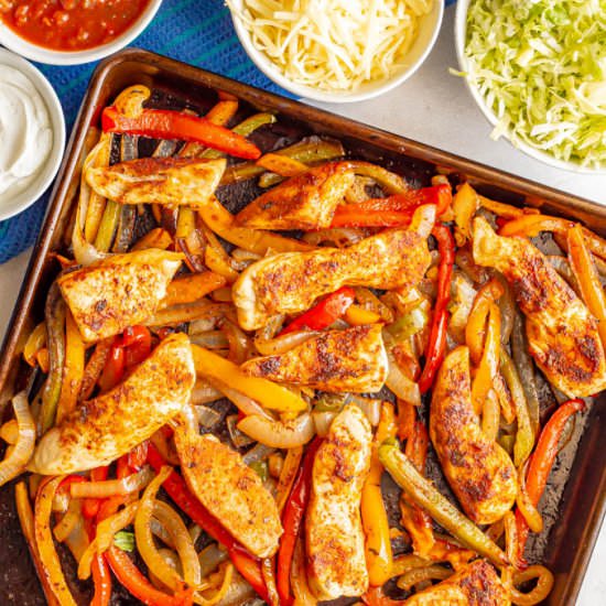 Sheet pan chicken fajitas