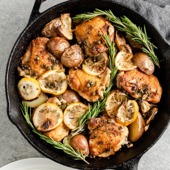 One Skillet Lemon Rosemary Chicken