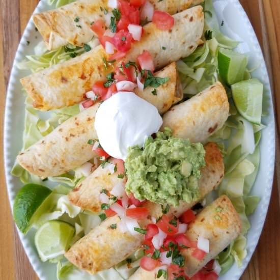 baked chicken flautas