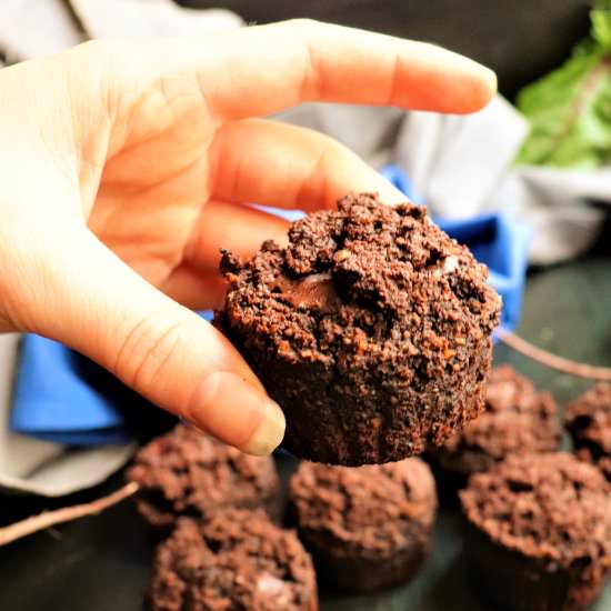 Healthier Chocolate Beet Muffins