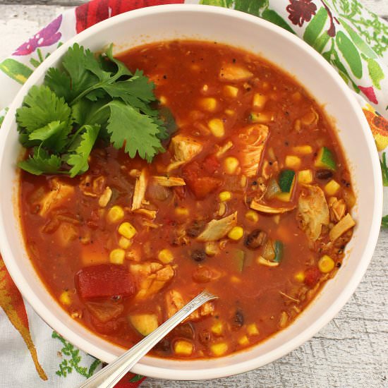 Southwest Chicken and Rice Soup