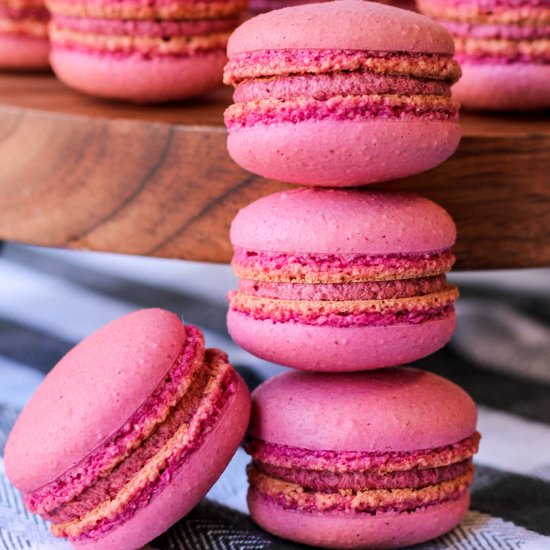 Raspberry and Merlot Macarons