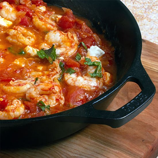 Greek Prawns with Tomatoes and Feta