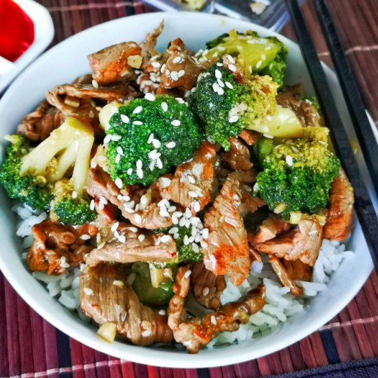 Beef and broccoli stir-fry