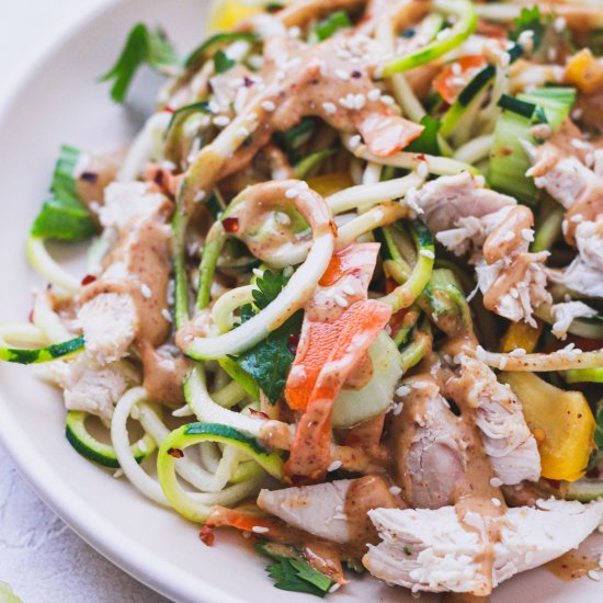 Zucchini Noodle Salad/ Peanut Sauce