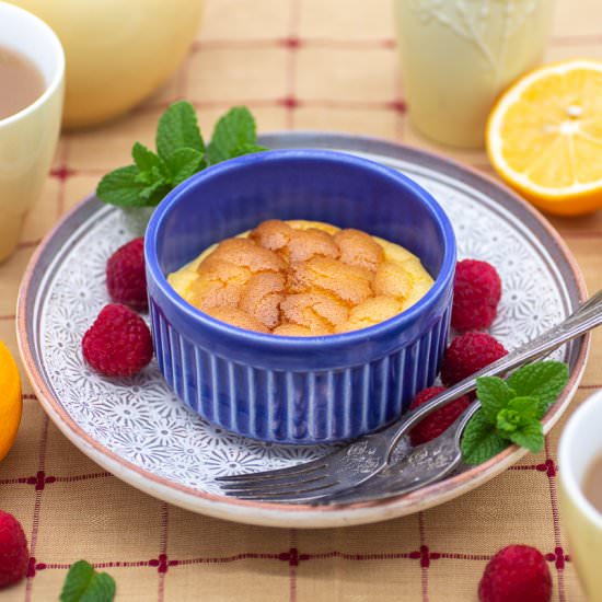 Warm Fallen Lemon Soufflé Cakes