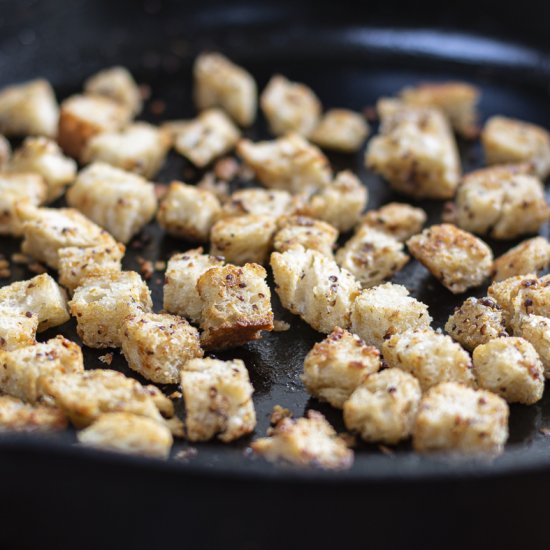 Croutons w/ Grainy Mustard & Garlic