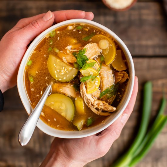 Brothy Chicken & Rice Soup w Ginger