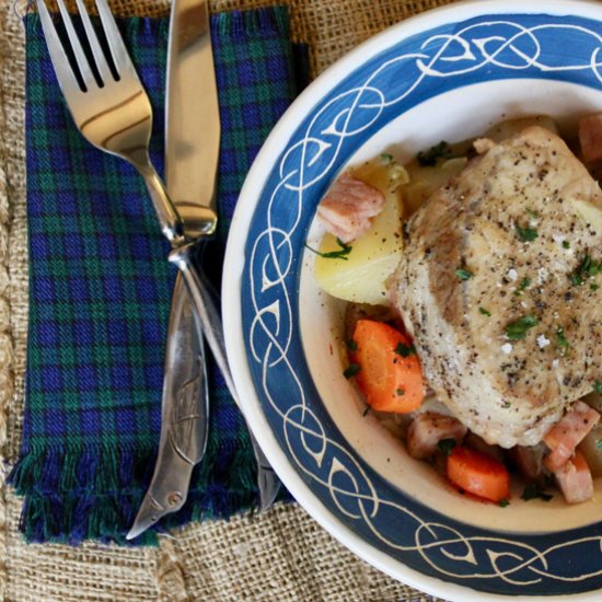 Irish Coddled Pork with Cider