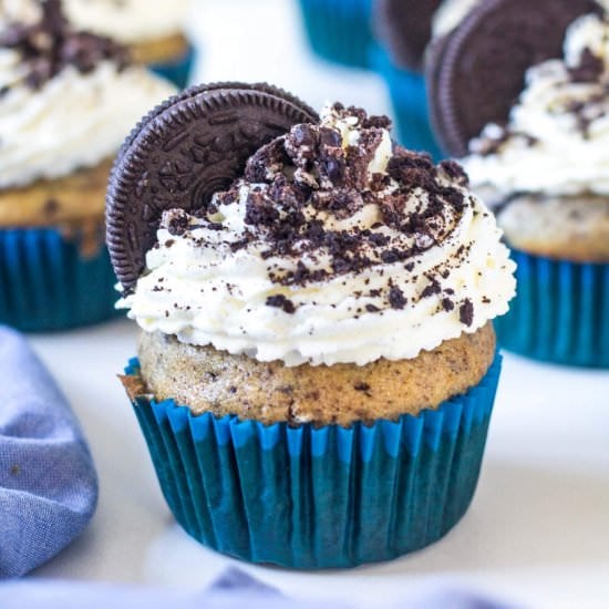 Oreo Cupcakes with Mascarpone Icing