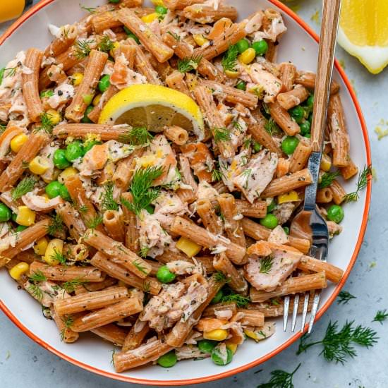 LEMON DILL SALMON PASTA SALAD