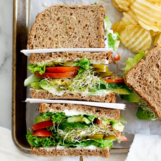 Fully Loaded Vegetable Sandwich