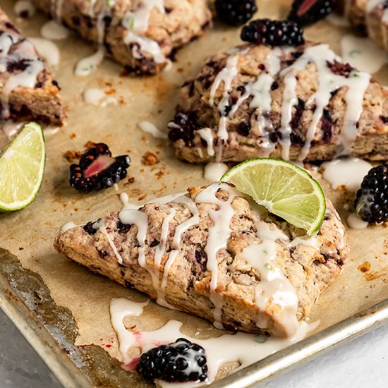 Vegan Blackberry Lime Scones