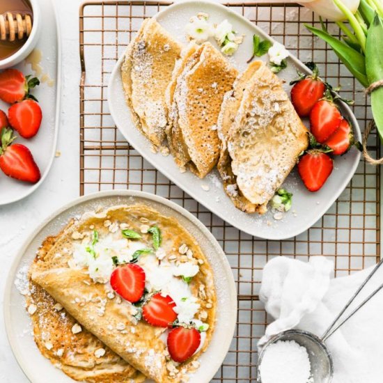 Gluten Free Oatmeal Crepes