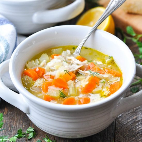 Lemon Chicken Soup with Orzo