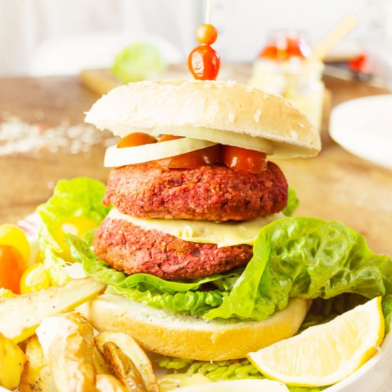 Chickpea and beet burgers