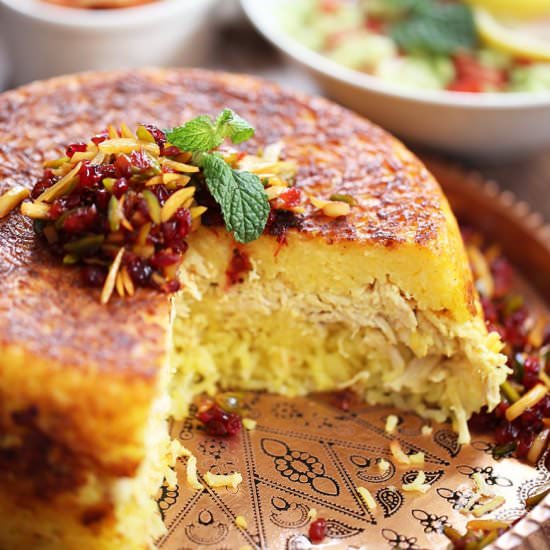 Crispy Saffron Rice Cake